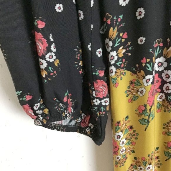 Farm Rio X Anthropologie Floral Blocked Long Sleeve Maxi Dress - Picture 7 of 16